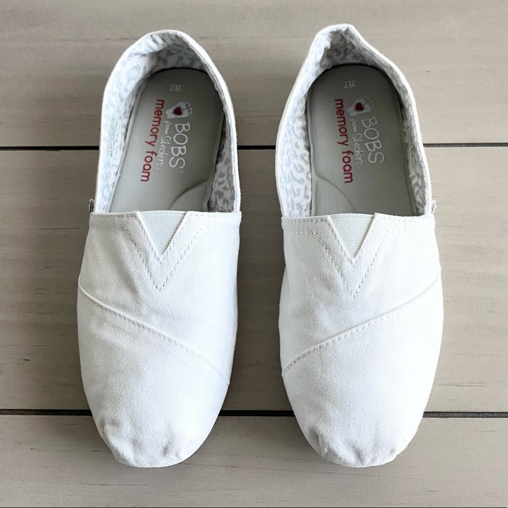 White Bobs Flat Shoes